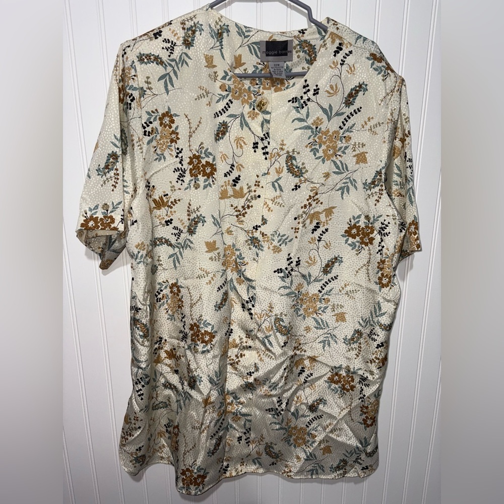 Vintage Maggie Barnes Cottagecore Floral Print Blouse| Size 22W